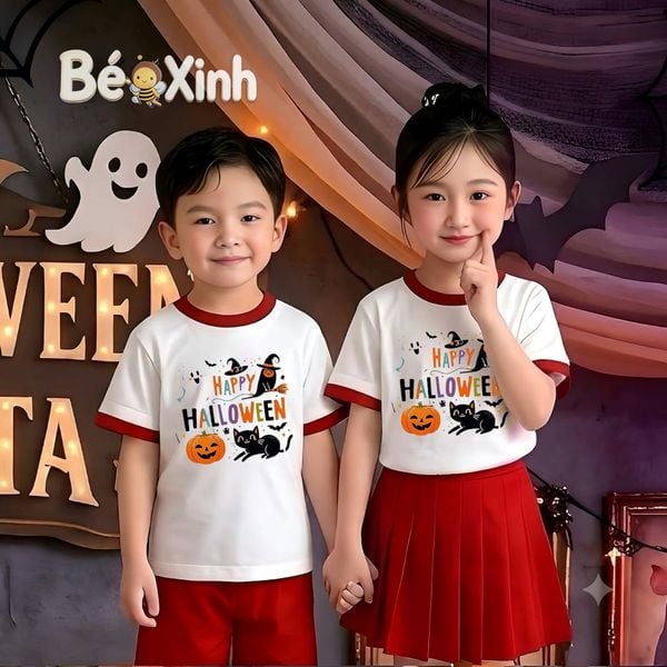[HALLOWEEN] Bộ đồng phục nhà Bé Xinh cho bé trai & bé gái chơi lễ HALLOWEEN BXG1918