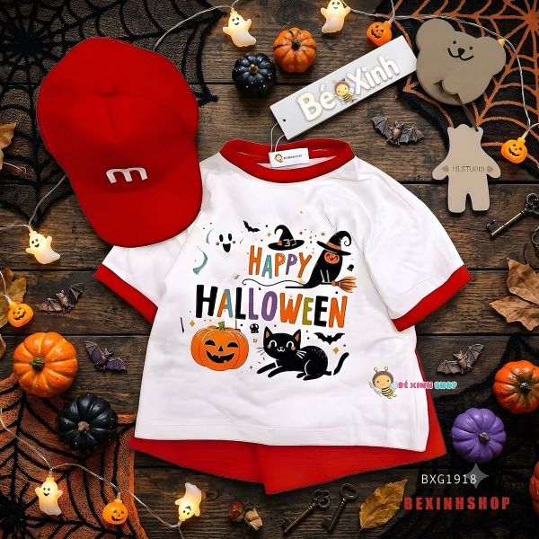 [HALLOWEEN] Bộ đồng phục nhà Bé Xinh cho bé trai & bé gái chơi lễ HALLOWEEN BXG1918
