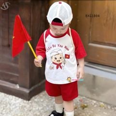 Bộ đồng phục bé trai & bé gái chơi lễ in Em bé yêu nước BXG1804 ( KHÔNG KÈM BALÔ)