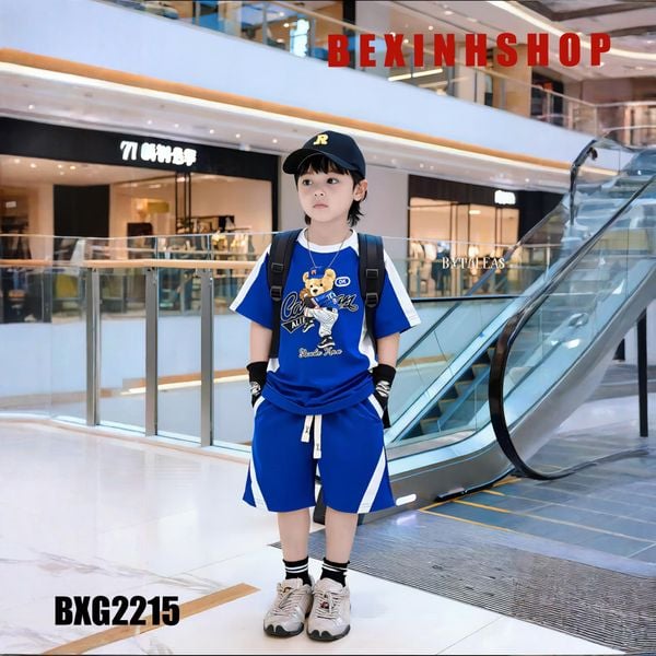 Bộ thun Hiphop bé trai in gấu Bóng Chày BXG2215