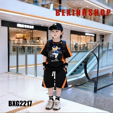 Bộ thun Hiphop bé trai in gấu Bóng Chày BXG2215