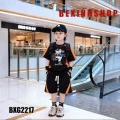 Bộ thun Hiphop bé trai in gấu Bóng Chày BXG2215