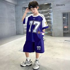 Bộ thun Hiphop thể thao số 77 dễ thương cho bé trai BXG1875 - Thời trang phong cách Thể thao cho Nam Trẻ Em