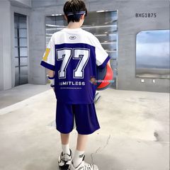 Bộ thun Hiphop thể thao số 77 dễ thương cho bé trai BXG1875 - Thời trang phong cách Thể thao cho Nam Trẻ Em
