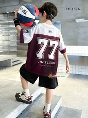 Bộ thun Hiphop thể thao số 77 dễ thương cho bé trai BXG1875 - Thời trang phong cách Thể thao cho Nam Trẻ Em