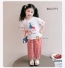 Bộ áo thun Hello Kitty Quần sọc ống thụng dễ thương cho bé gái BXG1773