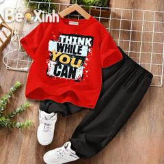 Set quần jogger phối áo thun in hình 3D nhà Bé Xinh - outfit cho bé trai ngày Thu BXG2534