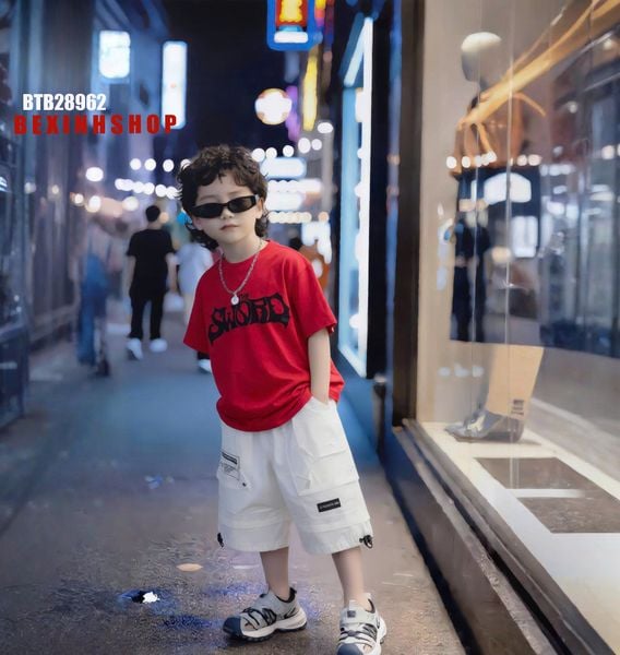 Set áo thun phối quần kaki rút dây SWORD cực ngầu cho bé trai BTB28962