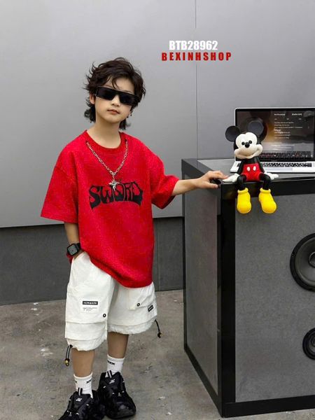 Set áo thun phối quần kaki rút dây SWORD cực ngầu cho bé trai BTB28962