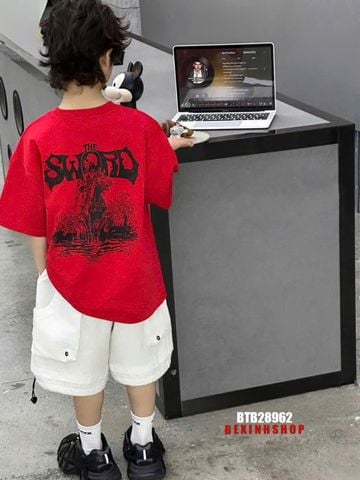 Set áo thun phối quần kaki rút dây SWORD cực ngầu cho bé trai BTB28962