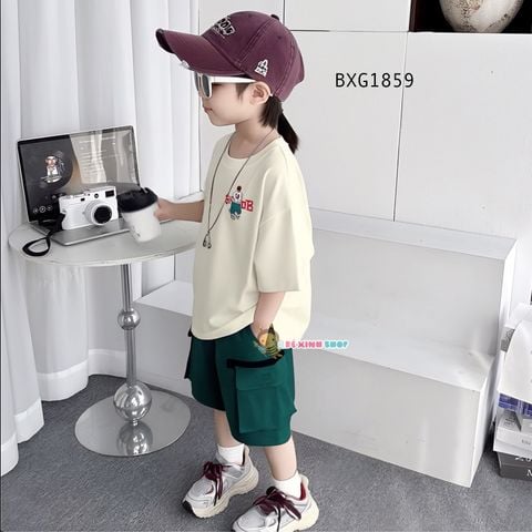 Set áo Lanko quần kaki túi hộp dễ thương cho bé trai đi học, đi chơi BXG1859