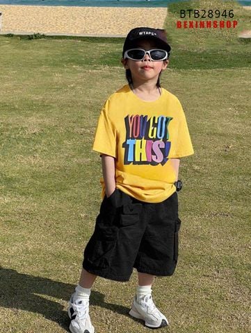 Set Kaki hiphop YOU GOT THIS  túi hộp cực ngầu cho bé trai BTB28946