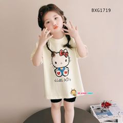 Set áo Hello Kitty Quần legging dễ thương cho bé gái BXG1719