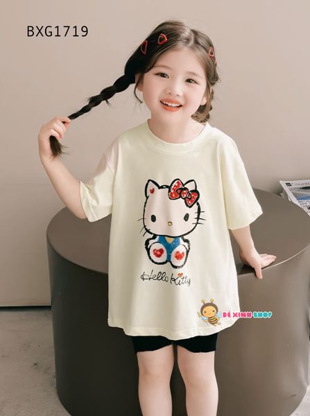 Set áo Hello Kitty Quần legging dễ thương cho bé gái BXG1719