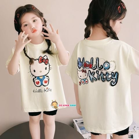 Set áo Hello Kitty Quần legging dễ thương cho bé gái BXG1719
