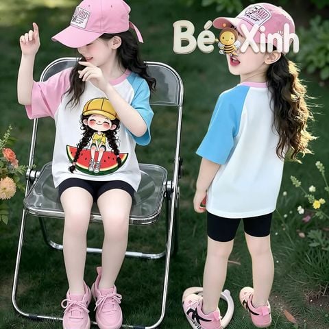 Set legging in 3D mẹ bé nhà Bé xinh cho bé gái BXG2572