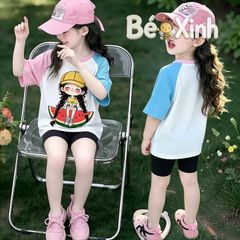 Set legging in 3D mẹ bé nhà Bé xinh cho bé gái BXG2572