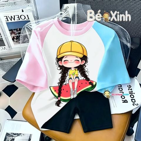 Set legging in 3D mẹ bé nhà Bé xinh cho bé gái BXG2572