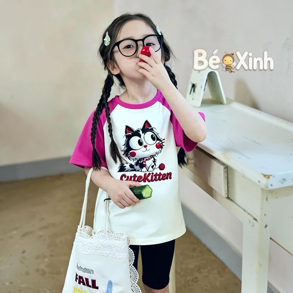 Set legging in 3D mẹ bé nhà Bé xinh cho bé gái BXG2572