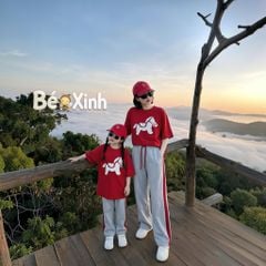 Set áo in ngựa quần suông phối viền cho bé trai & bé gái BXG2248