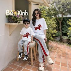 Set áo in ngựa quần suông phối viền cho bé trai & bé gái BXG2248