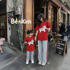 Set áo in ngựa quần suông phối viền cho bé trai & bé gái BXG2248