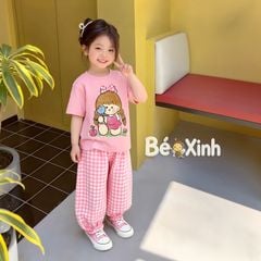 Set áo bé gái quần bomber caro nhà Bé Xinh dễ thương cho bé mùa Thu BXG2583