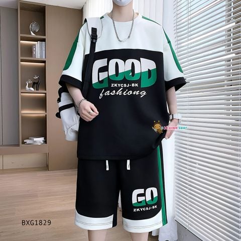 Bộ thun hiphop phối màu GOOD dễ thương cho bé trai đi học, đi chơi BXG1829
