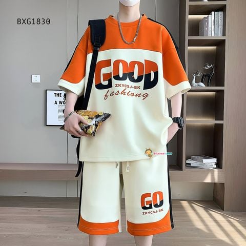 Bộ thun hiphop phối màu GOOD dễ thương cho bé trai đi học, đi chơi BXG1829