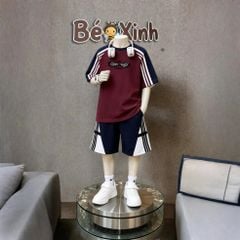 Bộ đồ thun thể thao chạy viền Bé Xinh Shop dễ thương, năng động cho bé trai BXG2436