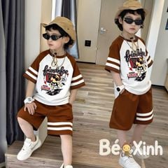 Bộ thể thao phối sọc Shin trượt ván nhà Bé Xinh dễ thương cho bé trai BXG2563