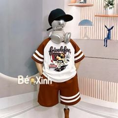 Bộ thể thao phối sọc Shin trượt ván nhà Bé Xinh dễ thương cho bé trai BXG2563