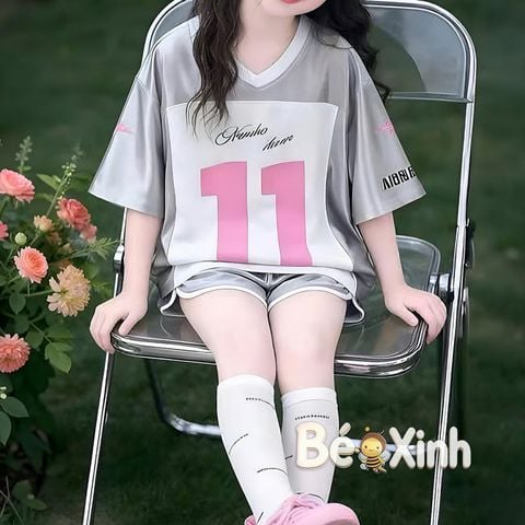 Set thun bóng thể thao hiphop năng động cho bé gái nhà Bé Xinh Shop BXG2495