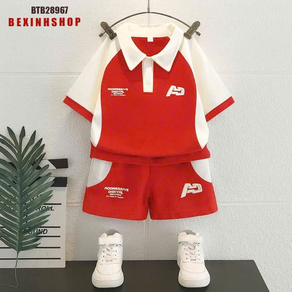 Set thun cổ trụ AD phối màu dễ thương cho bé trai BTB28967