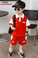 Set thun cổ trụ AD phối màu dễ thương cho bé trai BTB28967