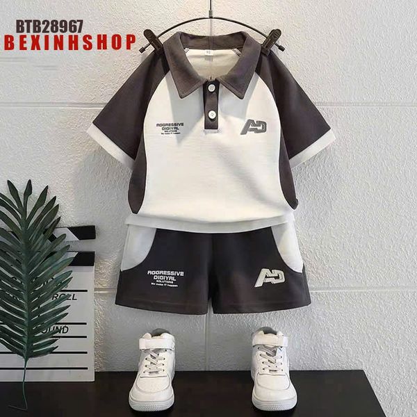 Set thun cổ trụ AD phối màu dễ thương cho bé trai BTB28967