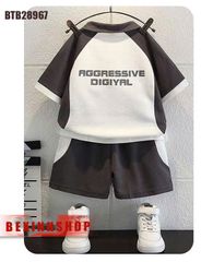 Set thun cổ trụ AD phối màu dễ thương cho bé trai BTB28967