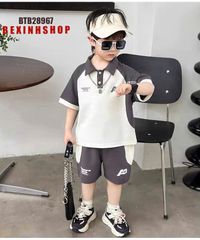 Set thun cổ trụ AD phối màu dễ thương cho bé trai BTB28967