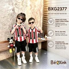 Set thun lạnh thể thao cổ tim in số 11 bé trai bé gái BXG2378