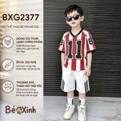 Set thun lạnh thể thao cổ tim in số 11 bé trai bé gái BXG2378