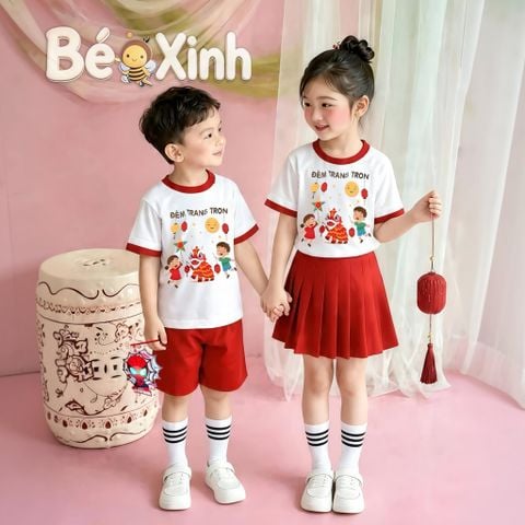 [Tặng Lồng Đèn Mini] - Bộ đồng phục bé trai & bé gái đón trung thu nhà Bé Xinh BXG1849