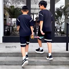 Bộ thun phối bo TUNG TUNG SAHUR dễ thương cho bé trai đi học, đi chơi BXG1775