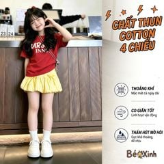 Set áo Mickey chân váy bí dễ thương cho bé gái BXG2386