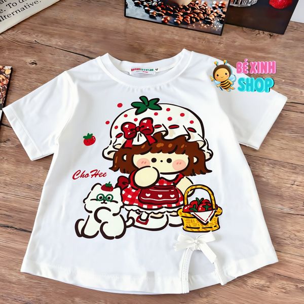 [BexinhshopVN] Set áo in bé gái phối chân váy tầng đính nơ BXG2272