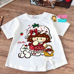 [BexinhshopVN] Set áo in bé gái phối chân váy tầng đính nơ BXG2272