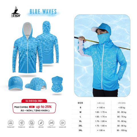Áo Câu Cá BLUE WAVES