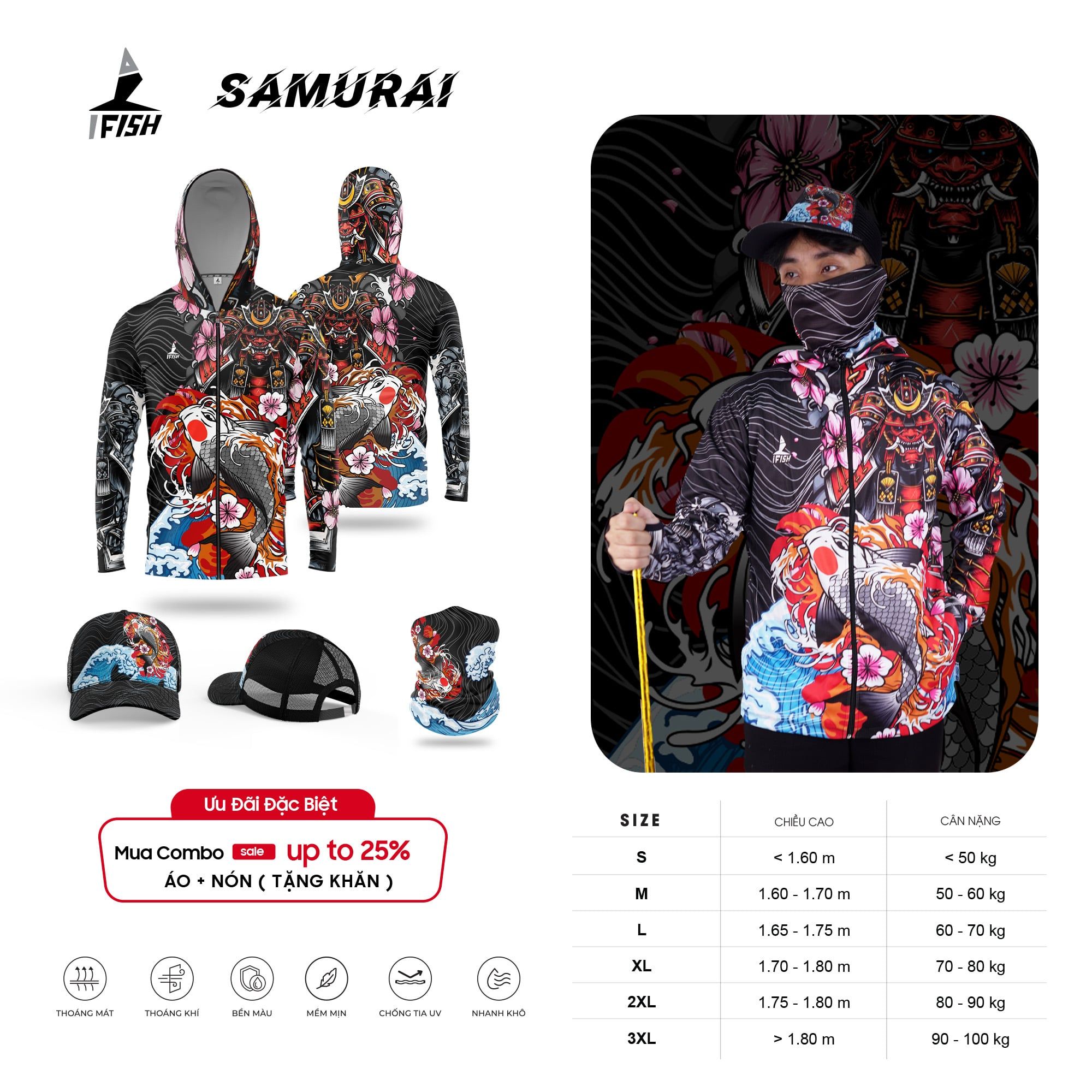  Áo Câu Cá SAMURAI 