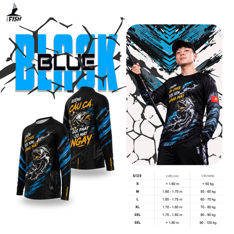  Áo thun câu cá BLACK BLUE 