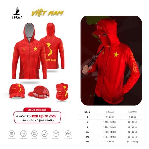Áo Câu Cá VIỆT NAM ĐỎ
