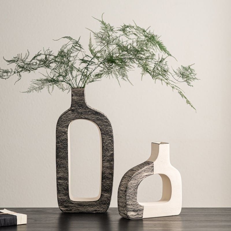 Lọ hoa gốm wabi sabi đen trắng phong cách Indochine – MoongDecor - Art of  living stylishly